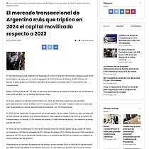 El mercado transaccional de Argentina ms que triplica en 2024 el capital movilizado respecto a 2023